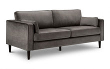Load image into Gallery viewer, Hayward 3 Seater Sofa in grey velvet fabric