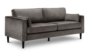 Hayward 3 Seater Sofa in grey velvet fabric