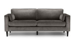Hayward 3 Seater Sofa in grey velvet fabric